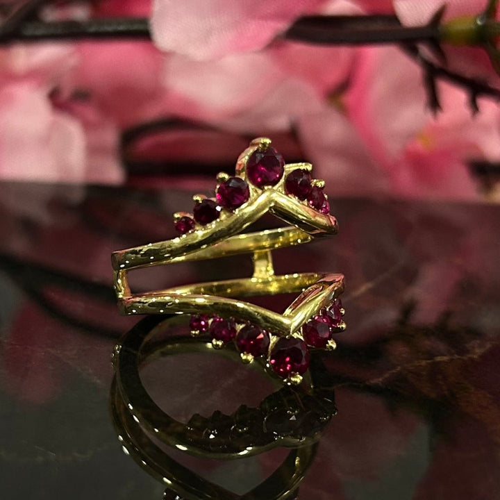 Ruby Ring Enhancer Customizable Wrap Ring  Guard in 18k Yellow Gold Finish - Stackable Ring