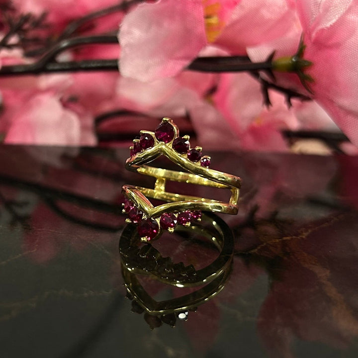 Ruby Ring Enhancer Customizable Wrap Ring  Guard in 18k Yellow Gold Finish - Stackable Ring