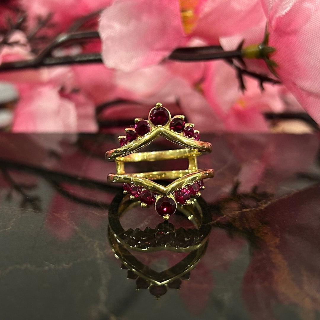 Ruby Ring Enhancer Customizable Wrap Ring  Guard in 18k Yellow Gold Finish - Stackable Ring