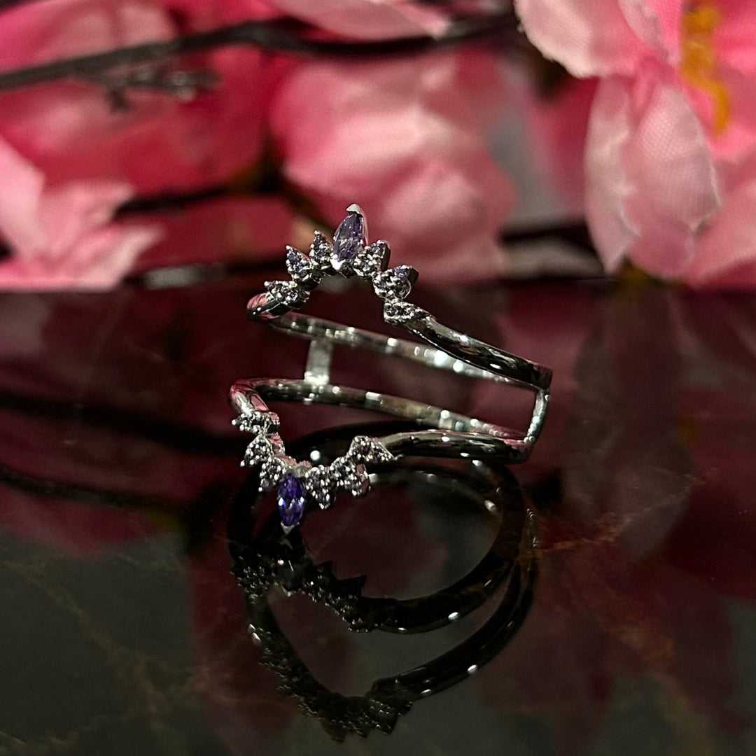 Amethyst Enhancer Wedding Wrap Ring For Women - Proposal RIng For Wife