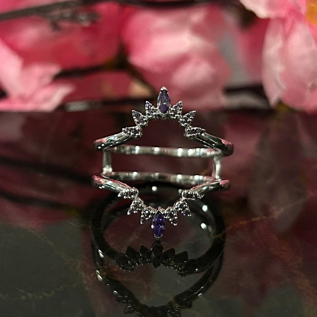 Amethyst Enhancer Wedding Wrap Ring For Women - Proposal RIng For Wife