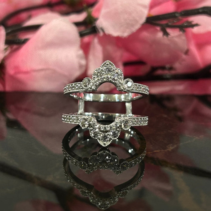 Art Deco Enhancer Ring - Victorian Wedding Wrap Ring Guard - Gift For Her