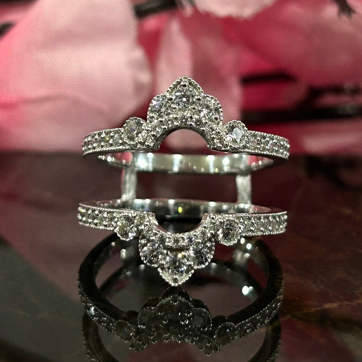 Art Deco Enhancer Ring - Victorian Wedding Wrap Ring Guard - Gift For Her