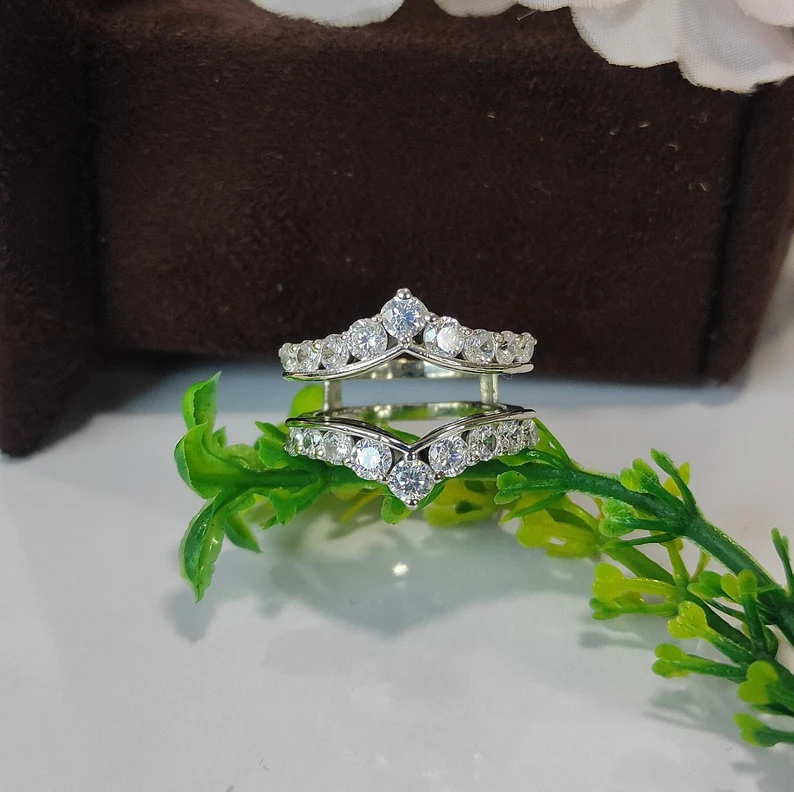 Moissanite Round Cut Diamond Wrap Ring 925 Sterling Silver-Ring-AJUKEnterprise