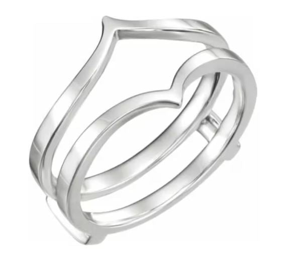 Plain Band Solitaire Enhancer Ring 925 Sterling Silver Guard Ring Wrap