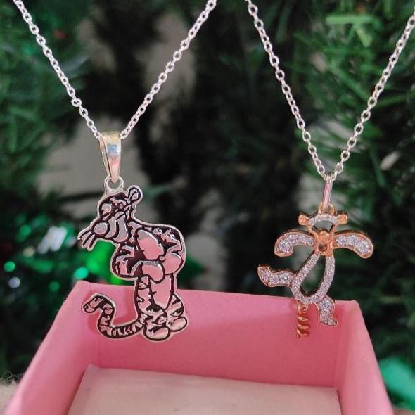 Tigger Two Pendent in 925 Sterling Silver - Combo Tigger Charm Pendent - Gift For Her