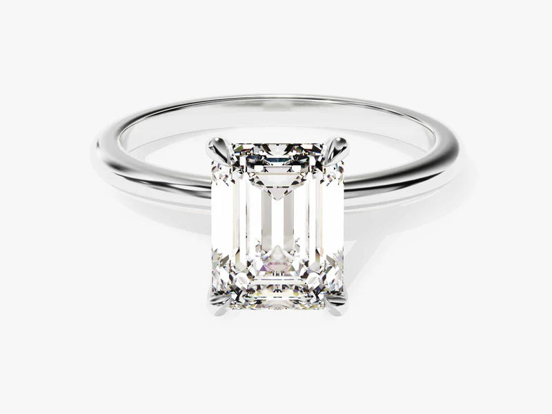 2 CT Emerald Cut Solitaire Moissanite Engagement Ring in 14K Solid Gold - Christmas Gift For Her