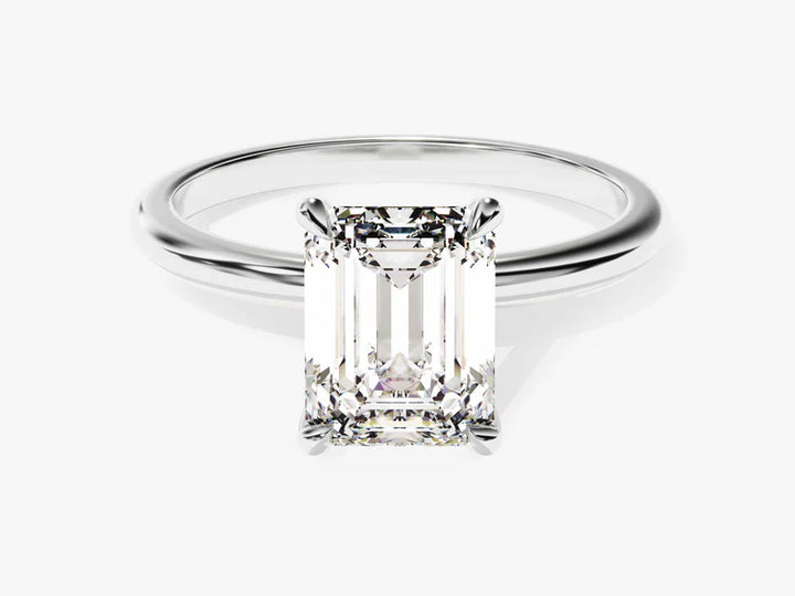 2 CT Emerald Cut Solitaire Moissanite Engagement Ring in 14K Solid Gold - Christmas Gift For Her