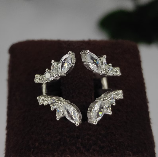 Marquise & Round Cut Open Enhancer Wedding Ring 925 Sterling Silver-Ring Wrap Enhance-AJUKEnterprise
