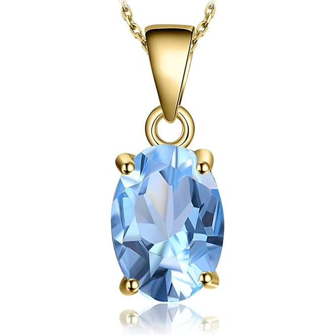 Citrine Solitaire Pendant Necklace in 18" November Birthstone Necklace - Gift For Her