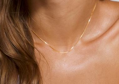 14K Solid Gold Chain - Tiny Gold Chain - Gift Necklace