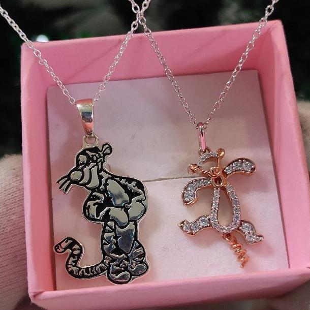 Tigger Two Pendent in 925 Sterling Silver - Combo Tigger Charm Pendent - Gift For Her