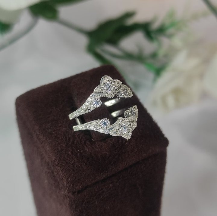 Vintage Diamond Enhancer Wrap Engagement Wedding Band Ring-Ring Wrap Enhance-AJUKEnterprise