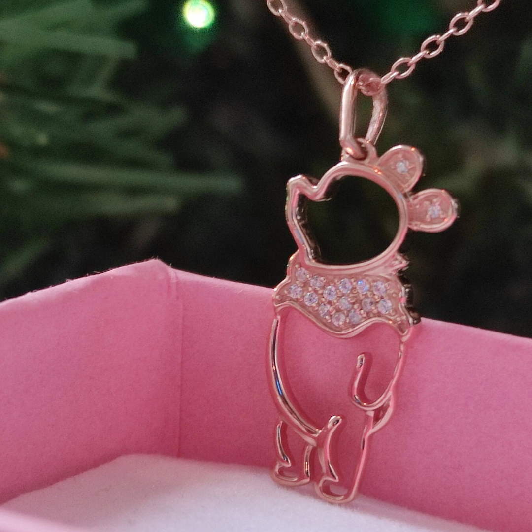 Winnie the Pooh Pendant Necklace 925 Sterling Silver Disney Jewelry - Christmas Gifts