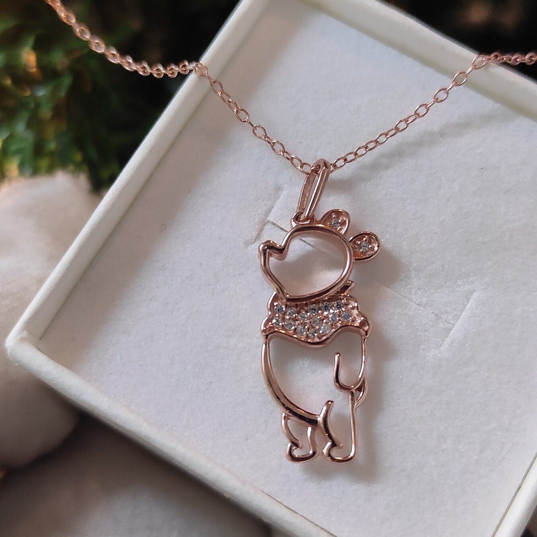 Winnie the Pooh Pendant Necklace 925 Sterling Silver Disney Jewelry - Christmas Gifts