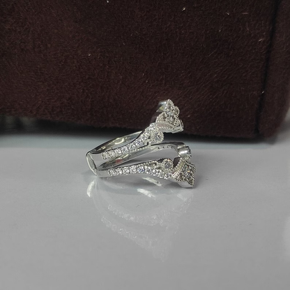 Vintage Diamond Enhancer Wrap Engagement Wedding Band Ring-Ring Wrap Enhance-AJUKEnterprise