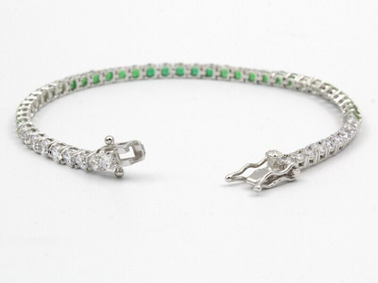 2.5mm Emerald & Peridot Tennis Bracelet in 7.5"