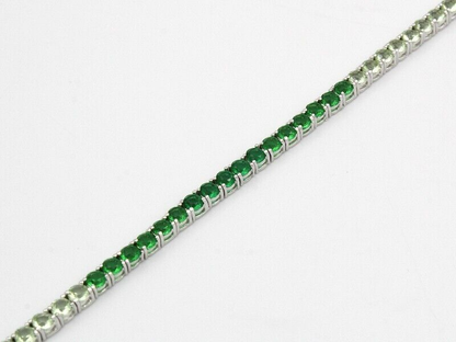 2.5mm Emerald & Peridot Tennis Bracelet in 7.5"