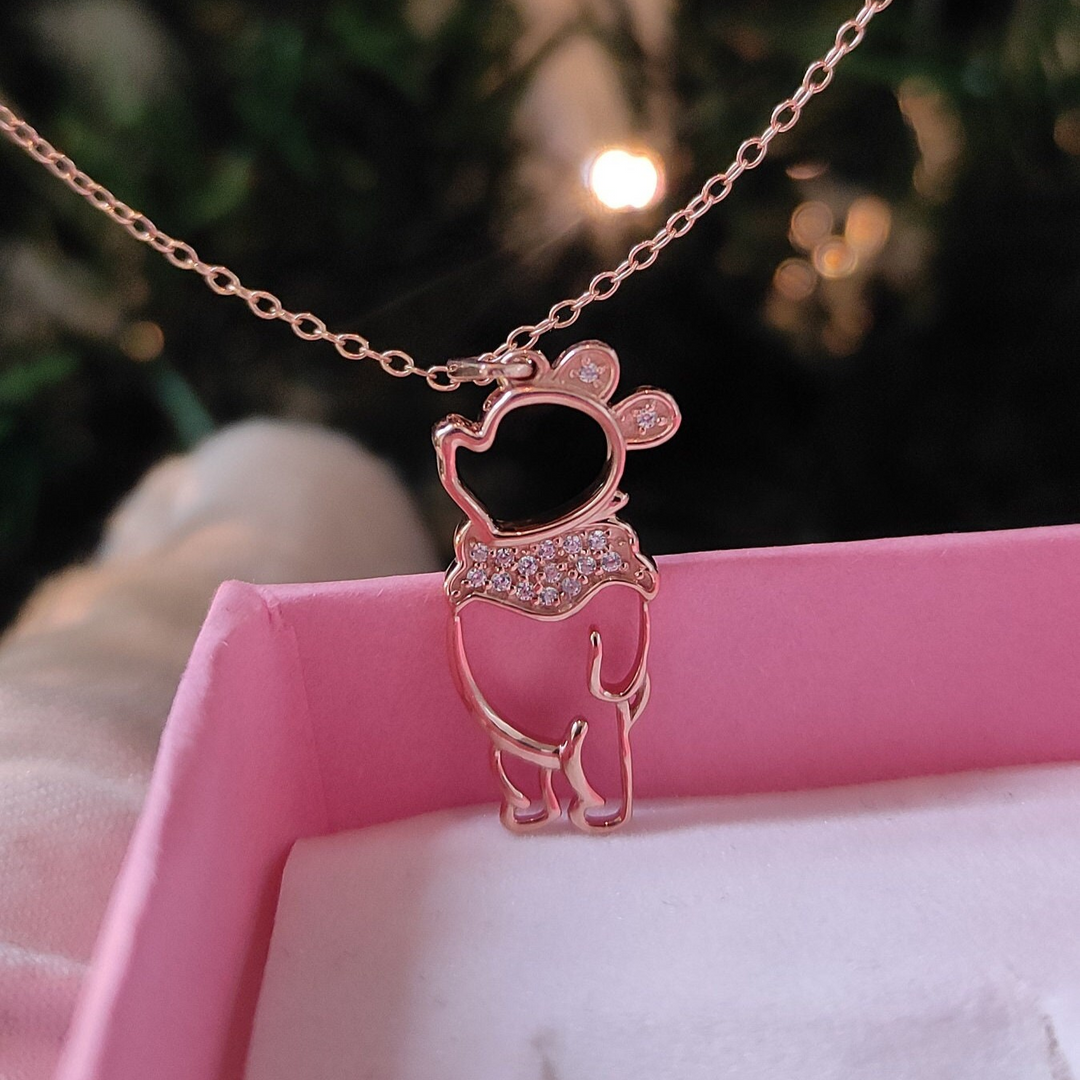 Winnie the Pooh Pendant Necklace 925 Sterling Silver Disney Jewelry - Christmas Gifts