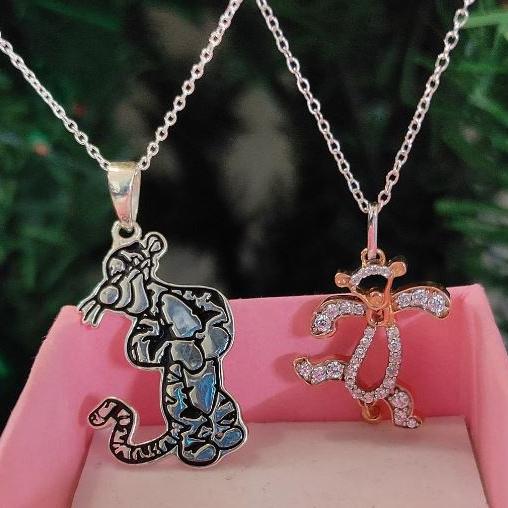 Tigger Two Pendent in 925 Sterling Silver - Combo Tigger Charm Pendent - Gift For Her