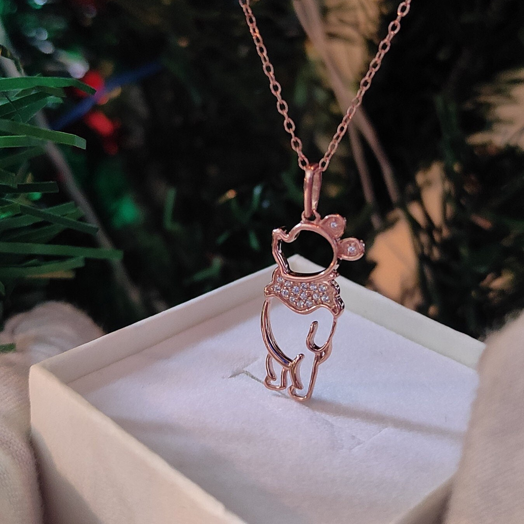 Winnie the Pooh Pendant Necklace 925 Sterling Silver Disney Jewelry - Christmas Gifts